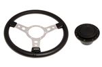 Vinyl 14 Inch Steering Wheel with Polished Centre - Black Boss - RP1524 - Mountney
